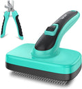 2 Pcs Self Cleaning Slicker Brush & Nail Clippers by WOPQAEM%C2%AE