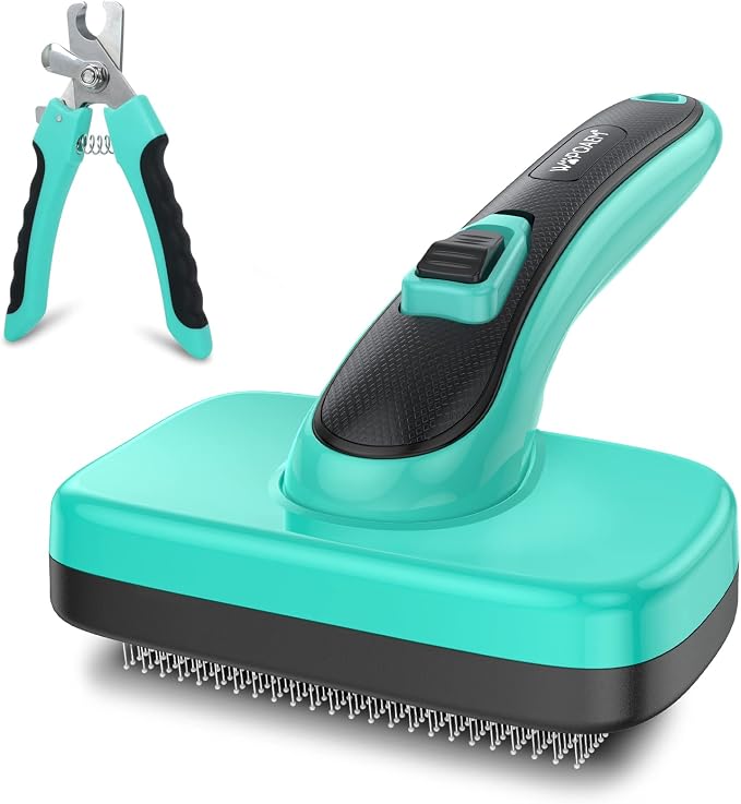 2 Pcs Self Cleaning Slicker Brush & Nail Clippers by WOPQAEM%C2%AE