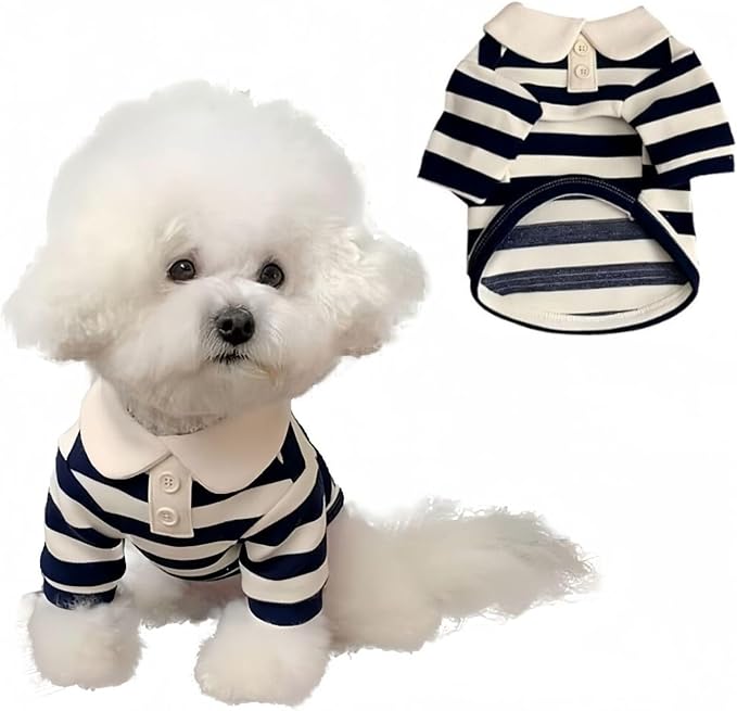 MANON ROSA Dog Clothes, Designer Boy Polo Shirt by MANONROSAPET