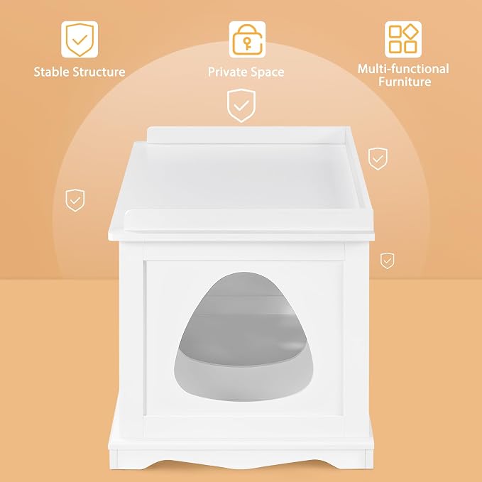 Yaheetech Cat Litter Box Enclosure, Hidden Litter Furniture, Cat Washroom - Image 3