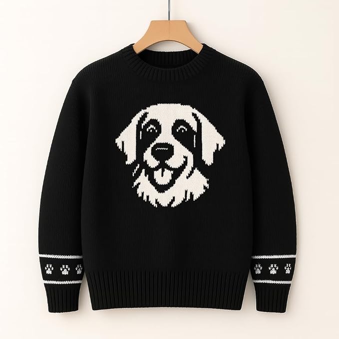 Custom Dog Knit Sweater for Women Personalized Pet Paw Print Pullover Dog Mom - Image 4