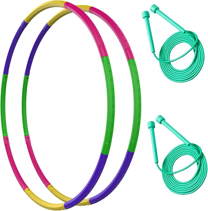 2 Pack Toy Color Hoop and Jump Rope by WEOKLL