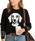 Custom Dog Knit Sweater for Women Personalized Pet Paw Print Pullover Dog Mom by GrewearFashion