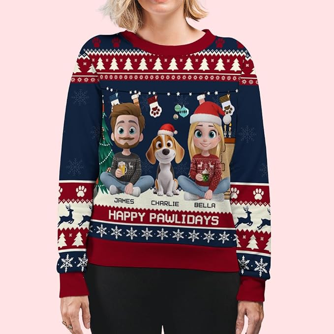 Wrappiness A Girl And Her Dog Christmas Sweatshirt - Image 3