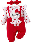 Baby Girl Clothes Newborn Romper Cute Cat Ruffled Long Sleeve Love Fall Winter by ComfortableBabyClothes