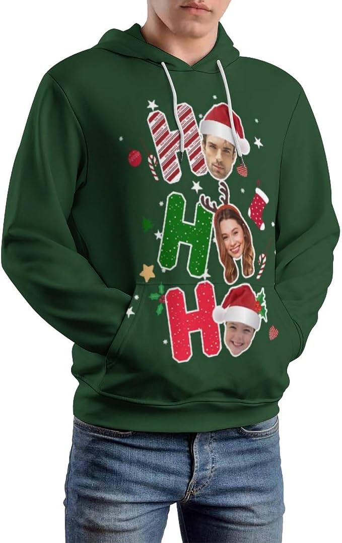 Artsadd Custom Face Unisex athletic Pockets Sweatshirt Loose Hoodie Custom - Image 6