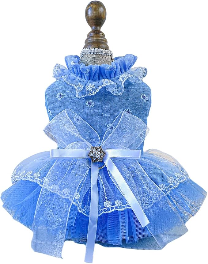Fashion Sweet Puppy Dog Blingbling Princess Skirt Pet Dog Lace Cake Camisole by MaruPetyourkidsfriends