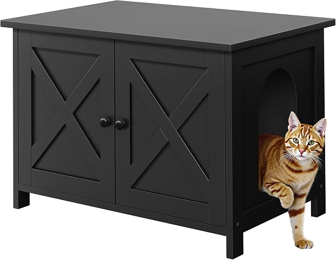 Shintenchi Cat Littler Box Enclosure, Litter Box Furniture Hidden by Shintenchi