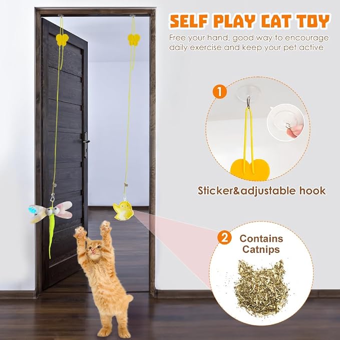 Interactive Cat Toys 8 Pcs, 1 Interactive Wand, 1 Cat Chew Ropes 7 Assorted - Image 5