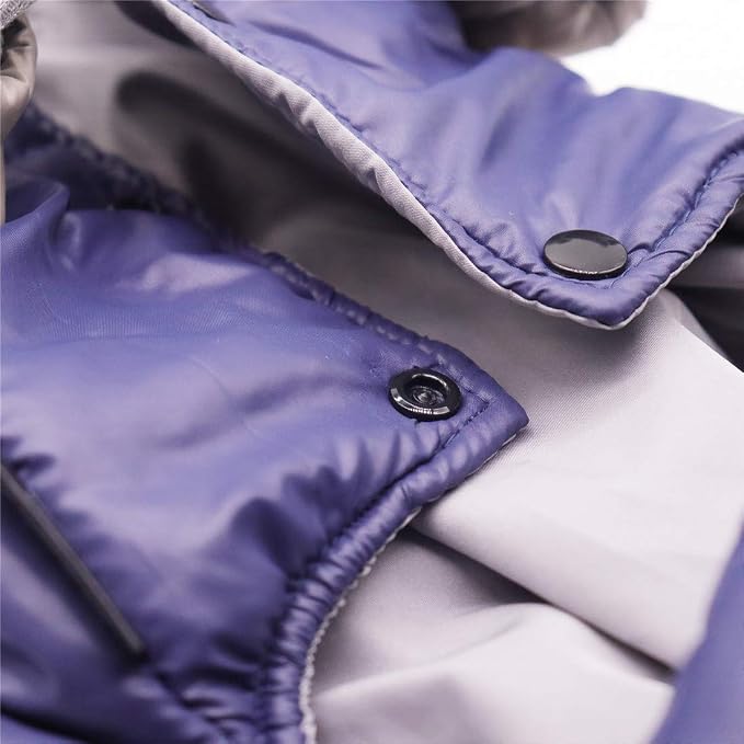 Winter Small Medium Dog Coat, Hooded Four-Legged Dog Jacket Cotton-Padded - Image 4