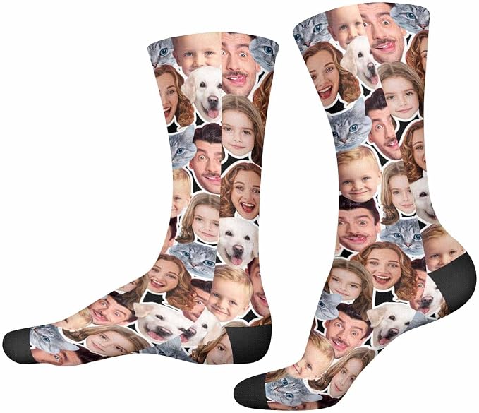 Artsadd Custom Face Socks for Dad Fathers Day Gift Novelty Personalized Photo - Image 5