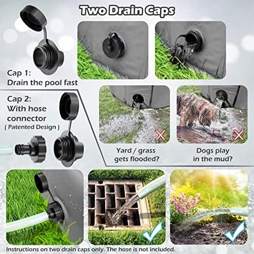 Jasonwell Foldable Dog Pet Bath Pool Collapsible Dog Pet Pool Bathing Tub Kiddie Pool Doggie Wading Pool for Puppy Small Medium Large Dogs Cats and Kids 71" Grey - Image 2