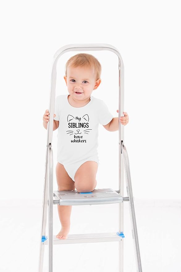 AW Fashions My Siblings Have Whiskers Baby Bodysuit Funny Cute Infant Outfit - Image 3