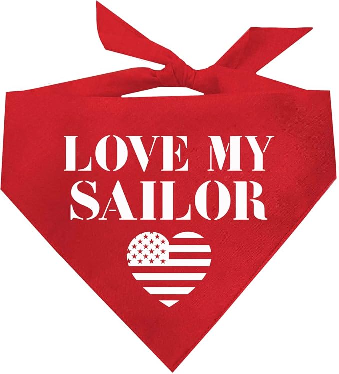 Love My Sailor Dog Bandana by TeesTails
