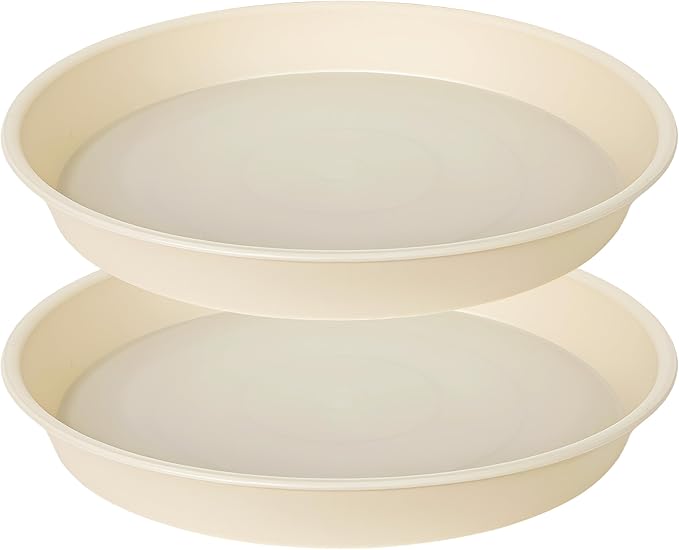 2 Pack of 14 inch Plant Saucers Bird Bath Bow Round, Plastic Plant Saucer Tray by Bleuhome
