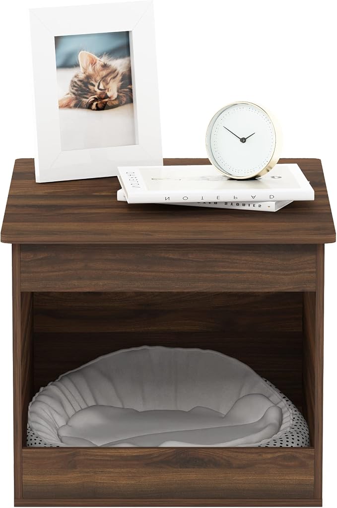 Furinno Peli Top Opening Litter Box Enclosure, Columbia Walnut - Image 3