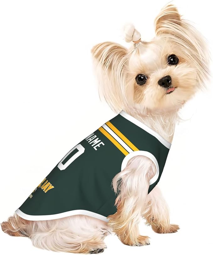 Green Bay Dog Clothes Jersey Pet Jersey Customized Any Name & Number S-5XL - Image 3