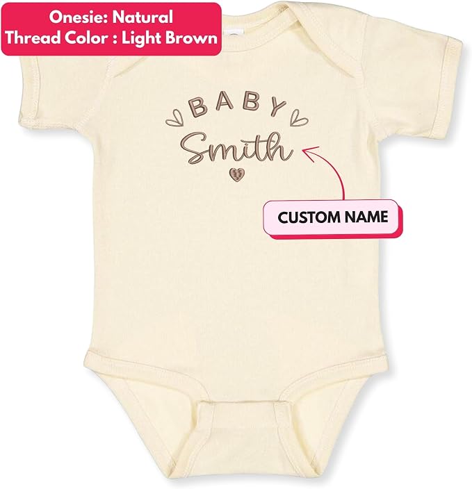 COUPLEHOODIES Personalized Baby Onesie Bodysuit – Custom Embroidery Gift - Image 2