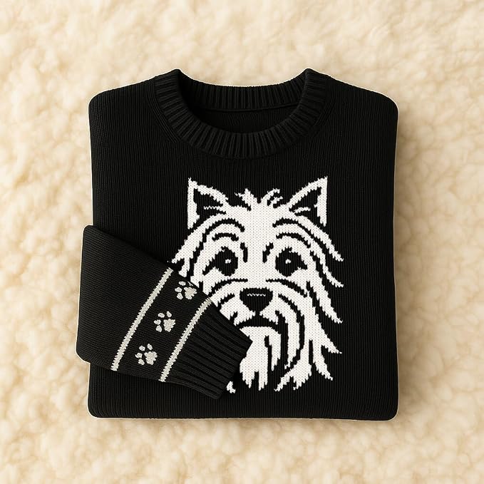 Custom Dog Knit Sweater for Women Personalized Pet Paw Print Pullover Dog Mom - Image 7