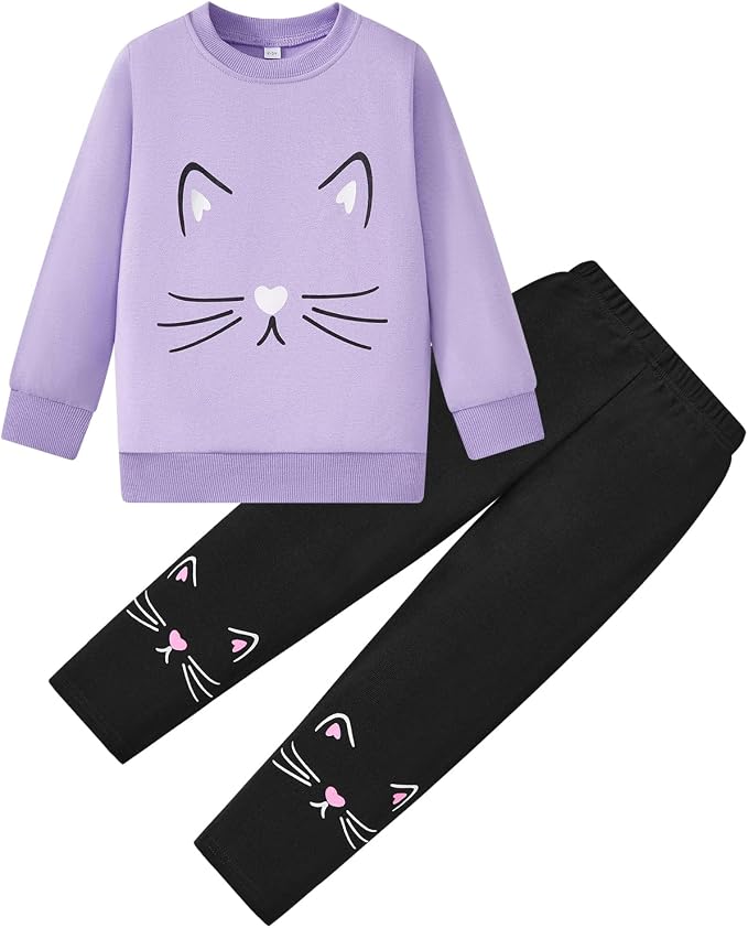 Little Girls Unicorn Outfits 2 Piece Kids Ruffle Sleeve Sweatshirt + Leggings by zarmfly