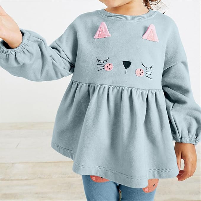 Little Girls Unicorn Outfits 2 Piece Kids Ruffle Sleeve Sweatshirt + Leggings - Image 4