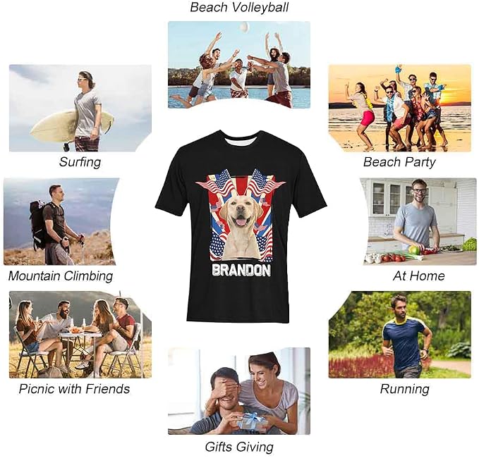 Custom T Shirts with Face Photo Text Pet Shirt - Image 5