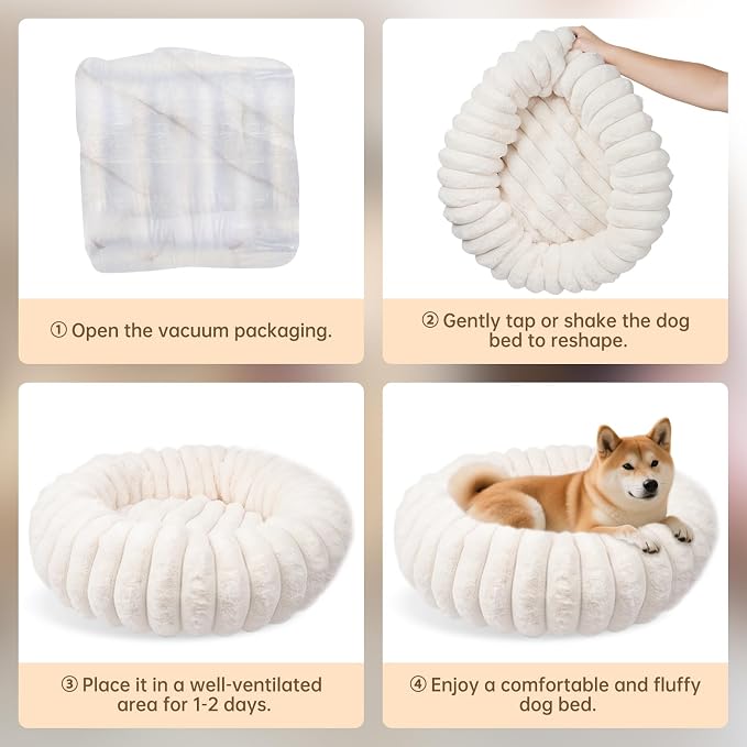 Warming Faux Rabbit Fur Pet Beds – Luxurious Donut Dog & Cat Bed, Anti-Anxiety - Image 6