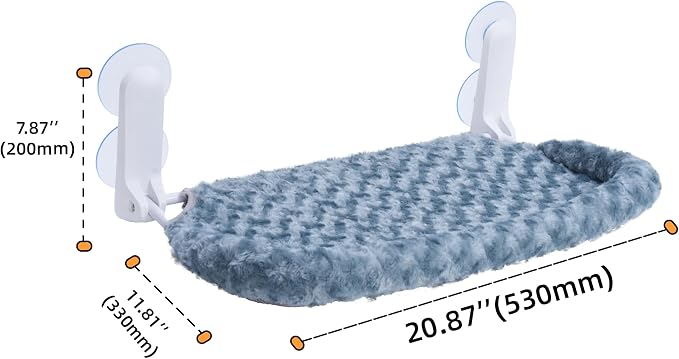 YUNIQUE Cat Window Perch with Cushion Rim, Upturned Edge Bracket, Portable Wall - Image 3