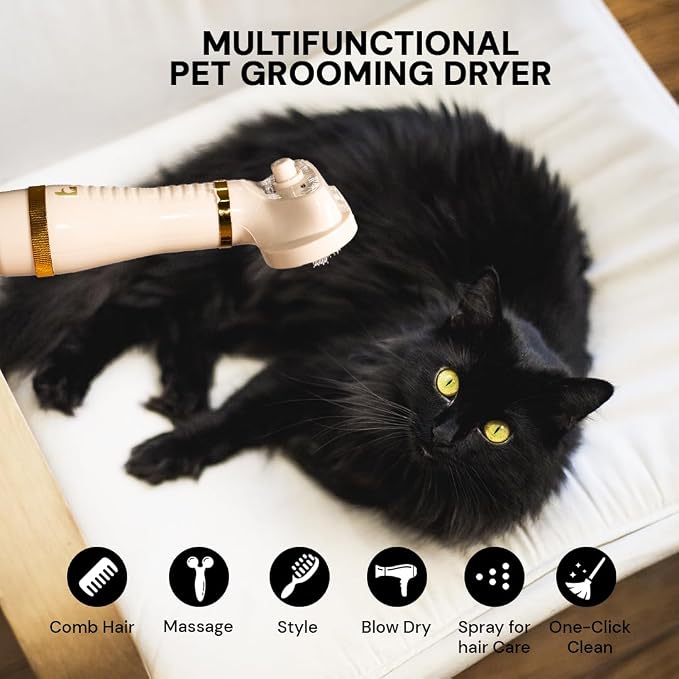 Pet Steam Brush Grooming Dryer for Dogs & Cats – 3-in-1 Grooming Tool - Image 2