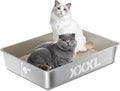 Stainless Steel Litter Box, Extra Large Metal Litterbox by Holintan