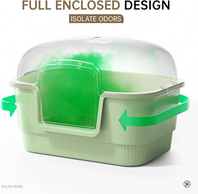 Cat Litter Box with Litter Mat and Scoop, High Wall Enclosed Cat Litter Boxes - Image 5
