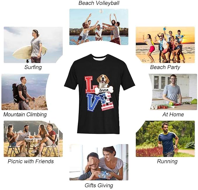 Custom T Shirts with Face Photo Text Pet Shirt - Image 5