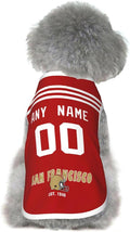 San Francisc0 Dog Clothes Jersey Pet Jersey Customized Any Name & Number S-5XL by Tiffur