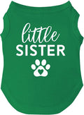 Little Sister Heart Paw Dog Tee Shirt Sizes by TeesTails