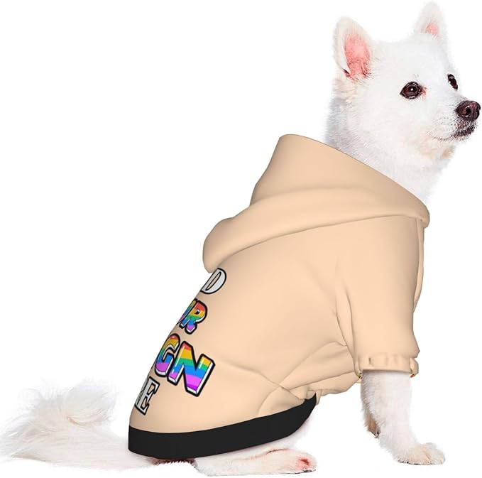 Custom Dog Hoodie, Personalized Dog Sweatshirt, Small Dogs, Peach Puff - Image 2