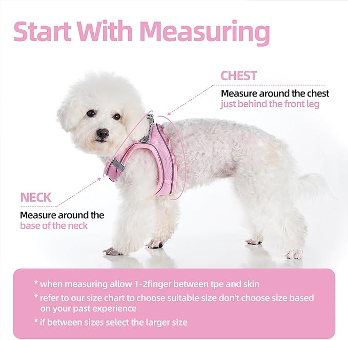 Solmoony Sparkly Medium Dog Harness and Leash Set, Step in Soft Light Puppy Vest - Image 7