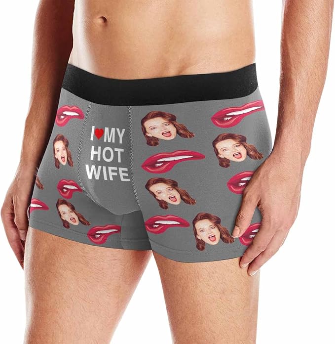 M YESCUSTOM Custom Faces Funny Short Briefs Gift - Image 2