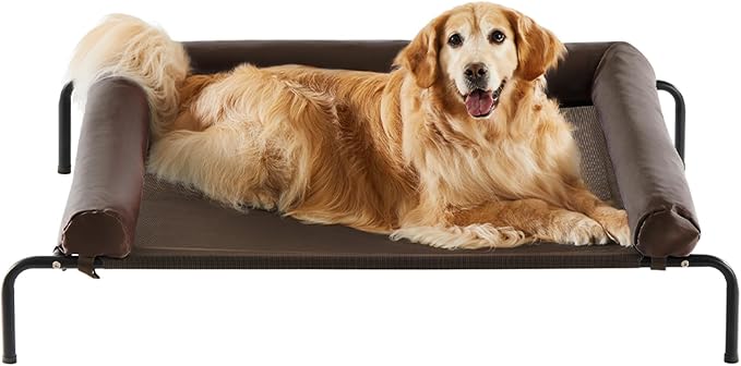 RRPETHOME Large Elevated Cooling Dog Bed, Raised Dog Cot Beds by RRPETHOME