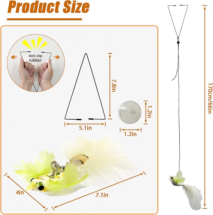 Cat Toys Indoor Hanging Door Retractable Flying Da Bird Cat Toy - Image 3