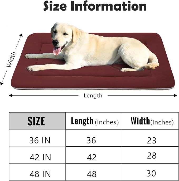 JoicyCo Dog Bed Large Crate Mat 42 in Non-Slip Washable Soft Mattress Kennel - Image 6
