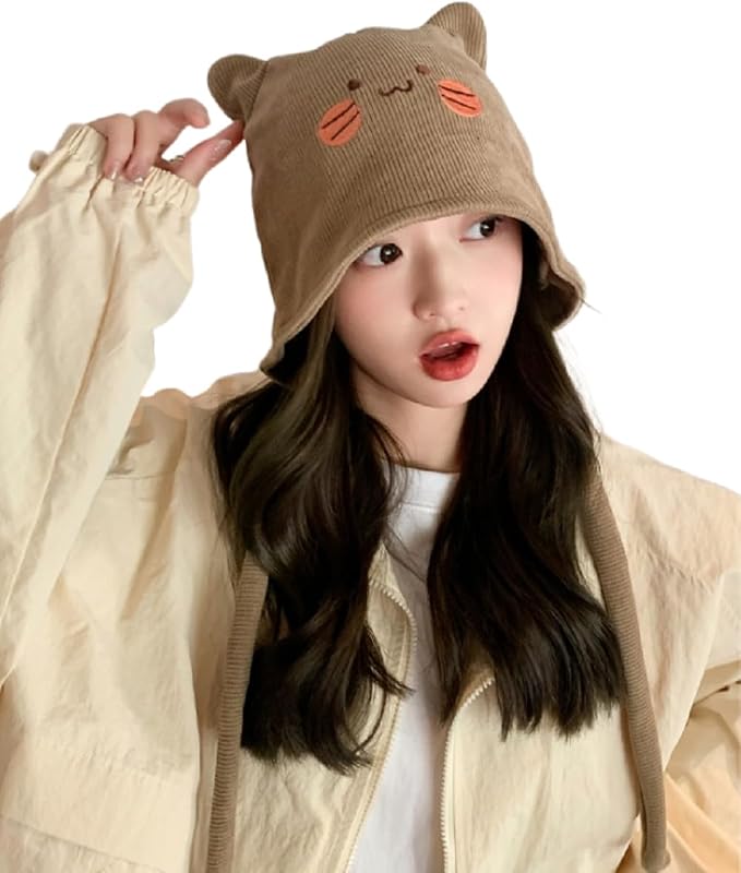 Women's Teen Girls Knitted Cat Kitty Cuffed Beanie Hat Winter Outdoor Stretchy by Unknown