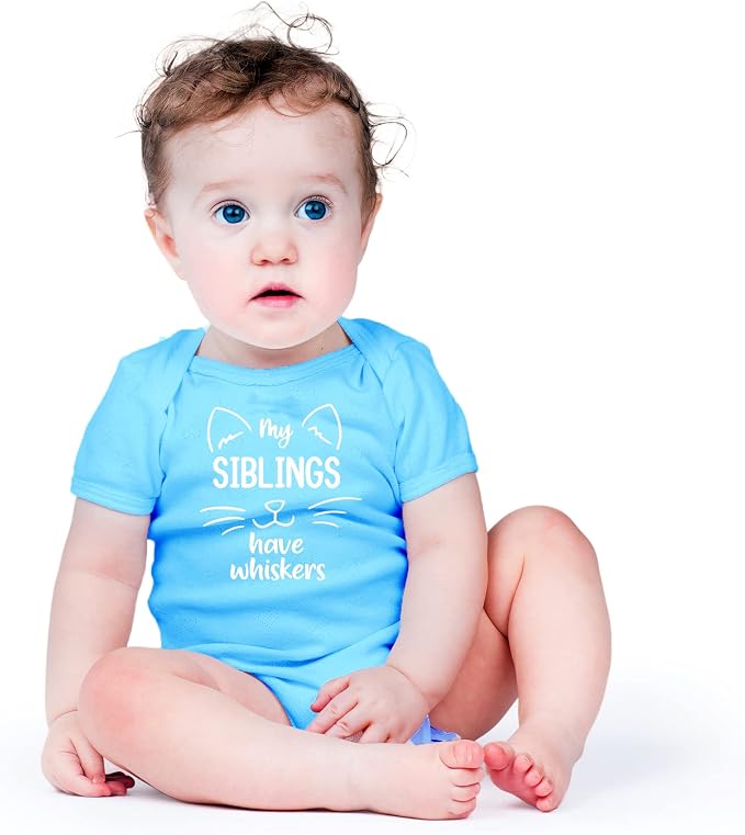 AW Fashions My Siblings Have Whiskers Baby Bodysuit Funny Cute Infant Outfit - Image 2