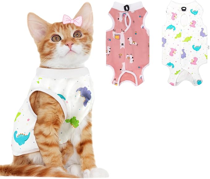 2 PCS Cat Recovery Suit Female Cat Onesie by Coppthinktu