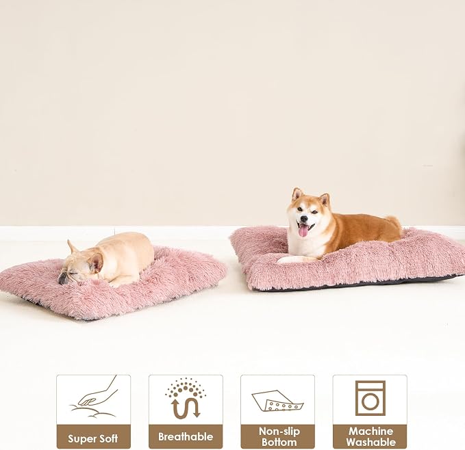 EHEYCIGA Fluffy Dog Bed, Plush Faux Fur Crate Pad, Calming Anti Anxiety Small - Image 8
