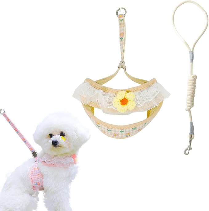 Cat Harness Collar and Leash Set, Sweet Lace Floral Kitten Collar, Escape Proof by Unknown