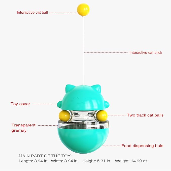 Cat Toy for Indoor Cats Wobble KittenTreat Dispensing Ball Food Dispenser - Image 4