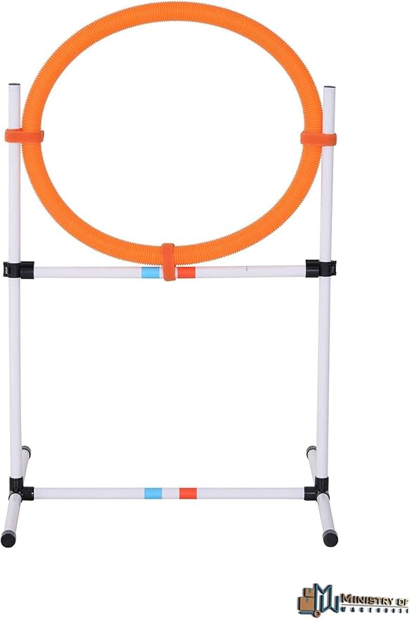 Ministry of Warehouse Tire Jump Ring/Hurdle Bar Garden Yard 2-in-1 Dog Obstacle - Image 2