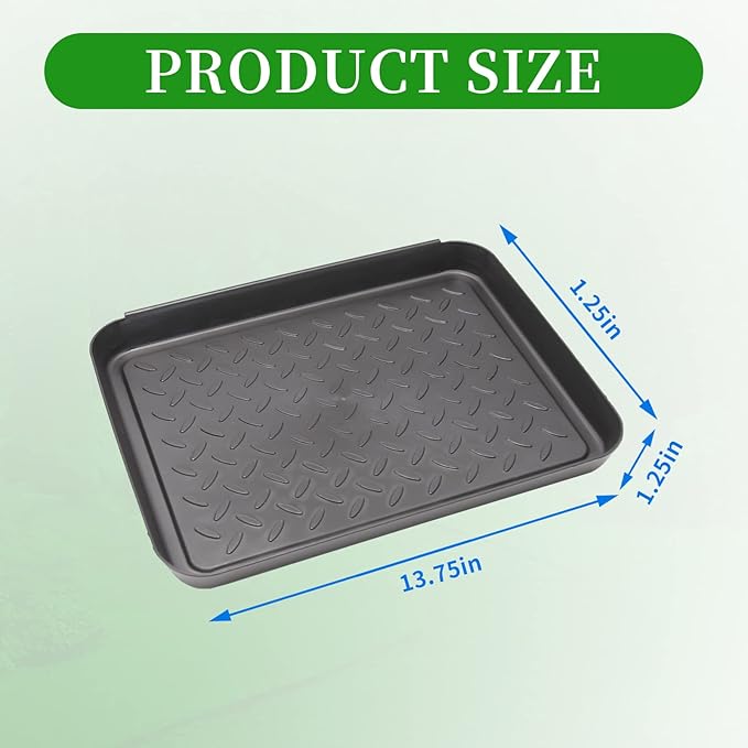 Anxingo 3 Pack Home Boot Tray Black Shoe Border Mat Heavy Duty Floor - Image 2