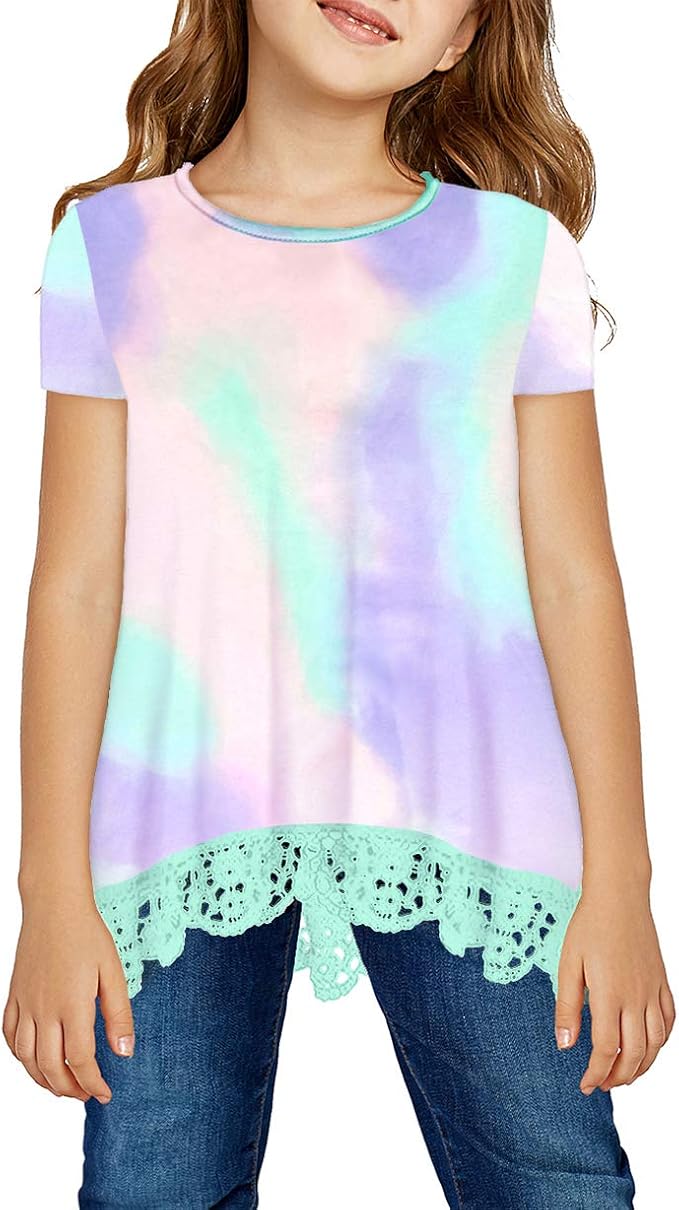 storeofbaby Girls Casual Tunic Tops Short Sleeve Loose Soft Blouse T-Shirt by storeofbaby
