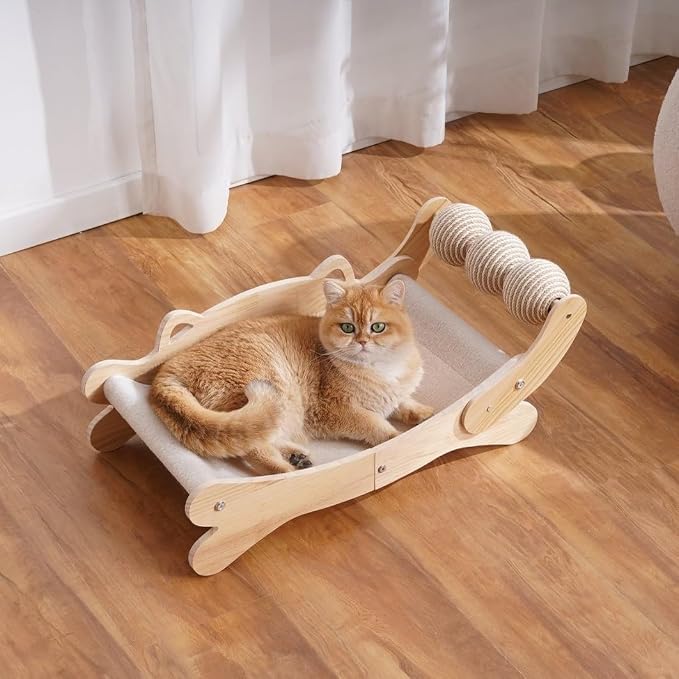 3-in-1 Cat Scratcher Bed for Indoor Cats Sisal Scratcher & Hammock Lounge - Image 8